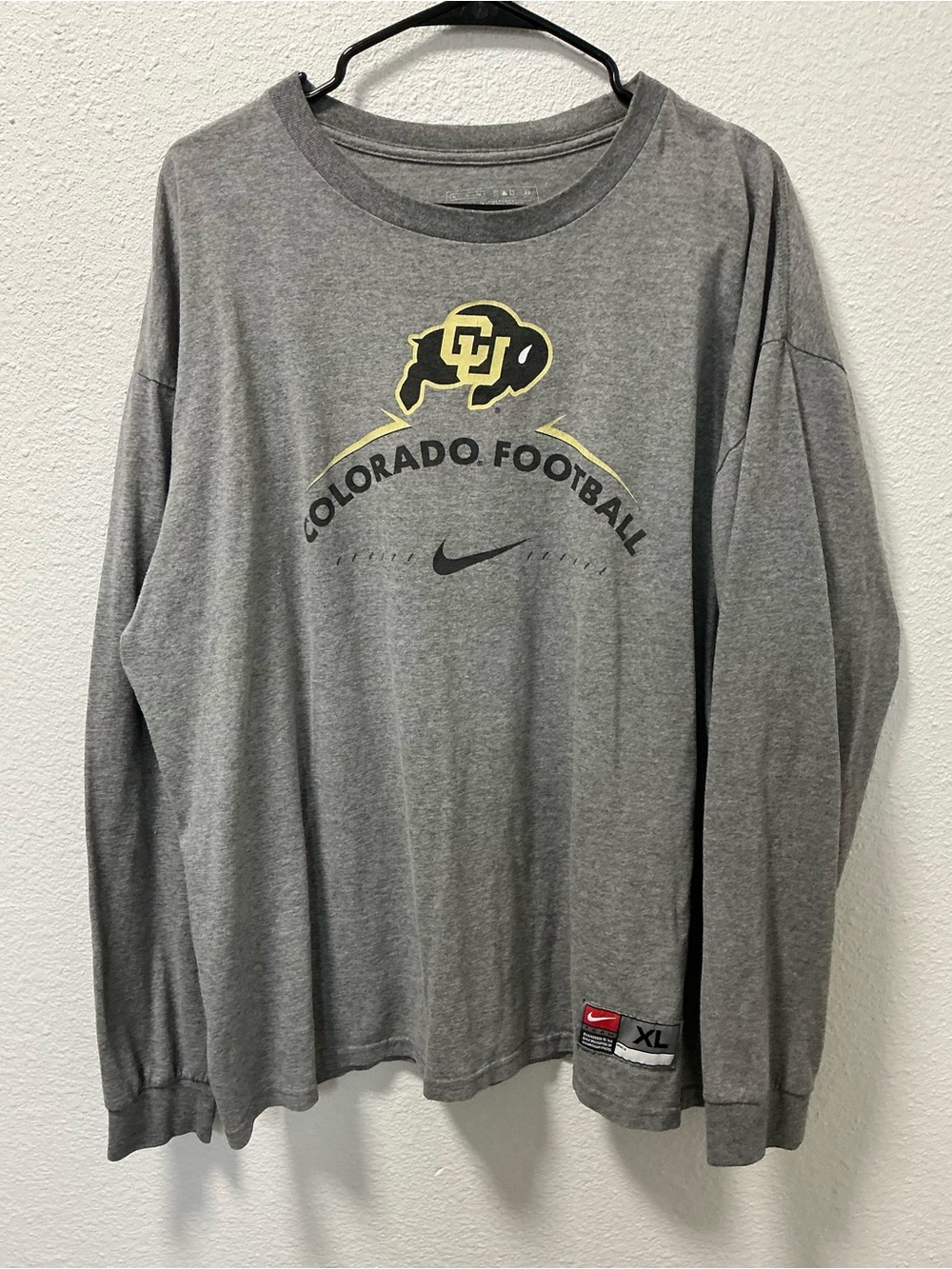 Vintage Nike Colorado Buffaloes Football Long Sleeve Men’s XL Grey Y2K Tag